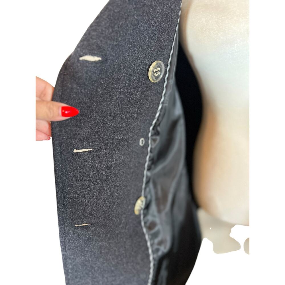 St John’s Bay Women's 3x Plus Classic Gray Double-Breast Wool Cashmere Peacoat - Picture 5 of 11